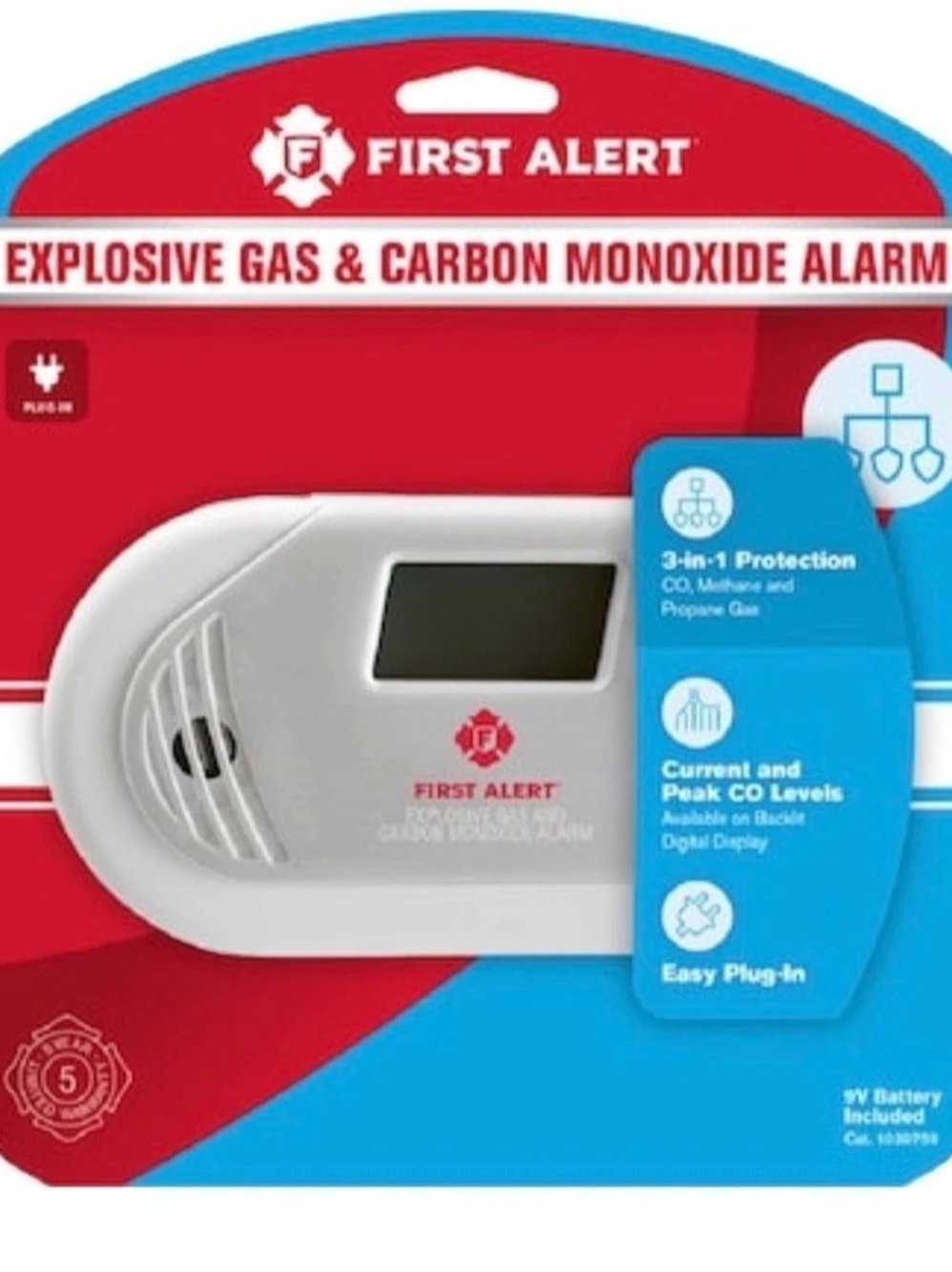 First Alert GCO1 Combination Explosive Gas and Carbon Monoxide Alarm